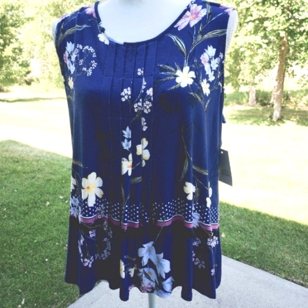 Sleeveless Top Croft and Barrow Petite Large PL NWT